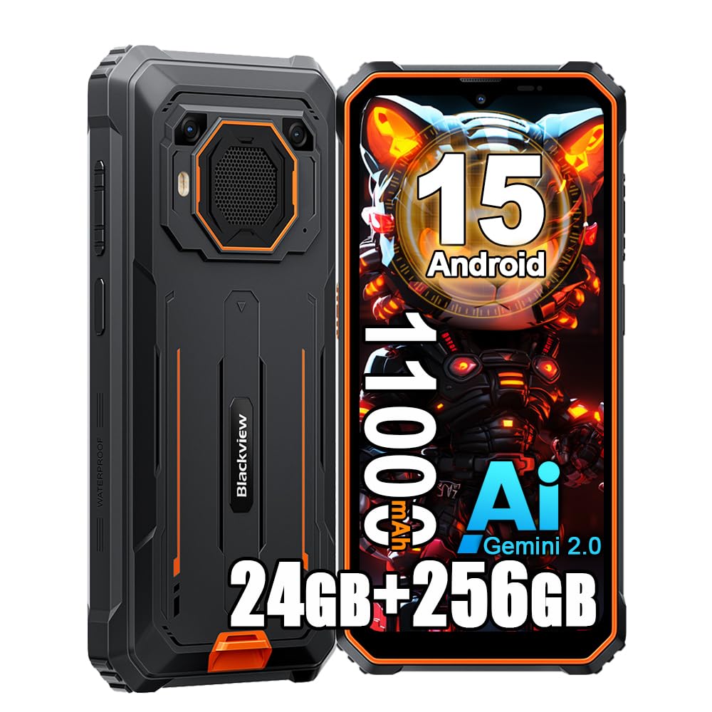 Blackview BV6200 Plus Smartphone Robustzo 2025: Android 15, Batteria 11000mAh, 24GB RAM (espandibile), 256GB ROM, Altoparlante 98dB 3W, NFC, OTG, Nero - 3