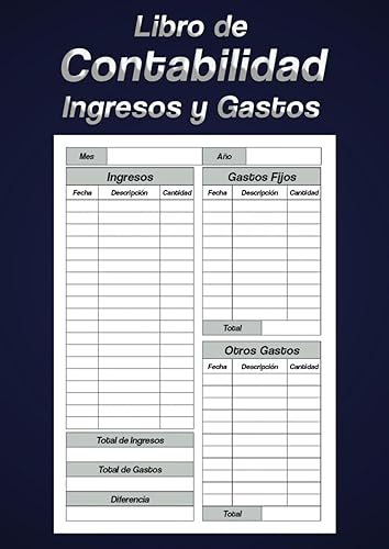 Libro de Contabilidad Ingresos y Gastos Registro de Finanzas Personales, Planificador de Presupuesto Mensual (Spanish Edition)
