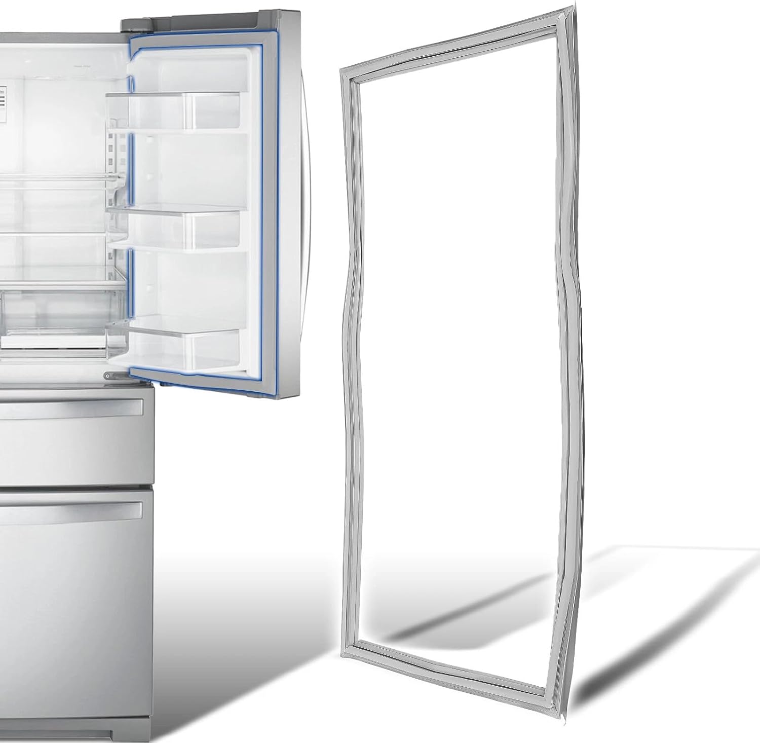 Replacement W10830162 Refrigerator French door gasket is suitable fits Whirlpool Kenmore refrigerator door gasket Compatible with Model WRF535SMBW00, KBFS20EVMS13, IX6HHEXDSM00 etc