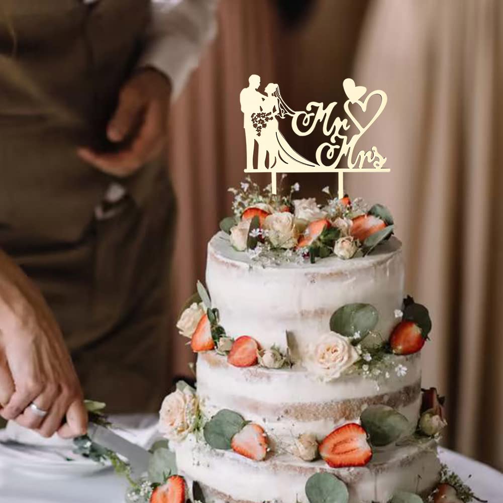 BESTOYARD Taarttopper taartdeksel bruidspaar bruidspaar met jongen voor bruiloft party cake decor (zwart