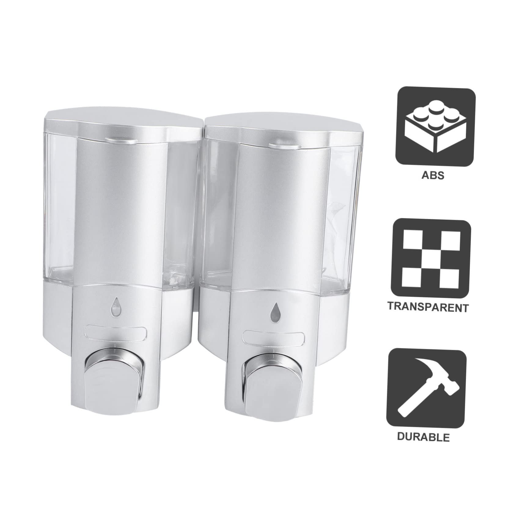 TOPBATHY Dispensador de Jabón Espumoso de Plástico para Montaje Pared Bomba de Jabón Líquido para Baño Ducha y Cocina Diseño Antideslizante Fugas