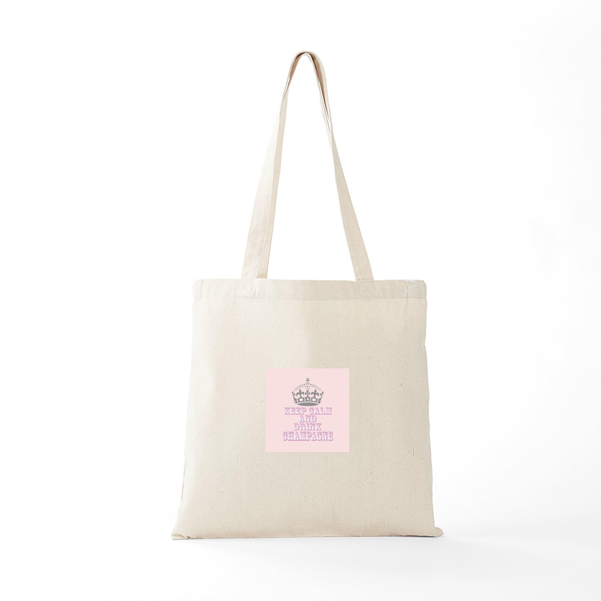 Keep Calm And Drink Champagne Tote Bag – Natural Canvas Reusable Shopping Bag - View #5