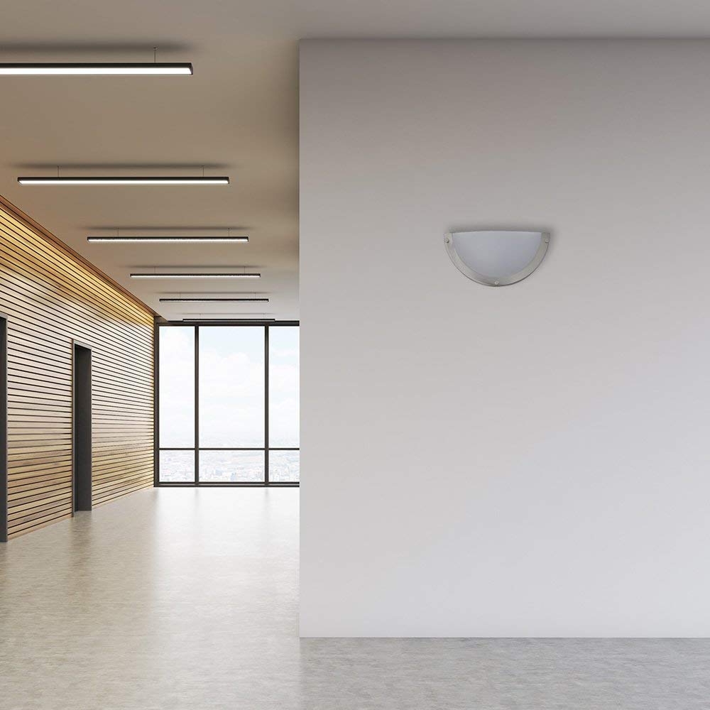 Hamilton Hills Round 12 inch Brushed Aluminum Half Moon LED Wall Scone Light Forsted Fixture