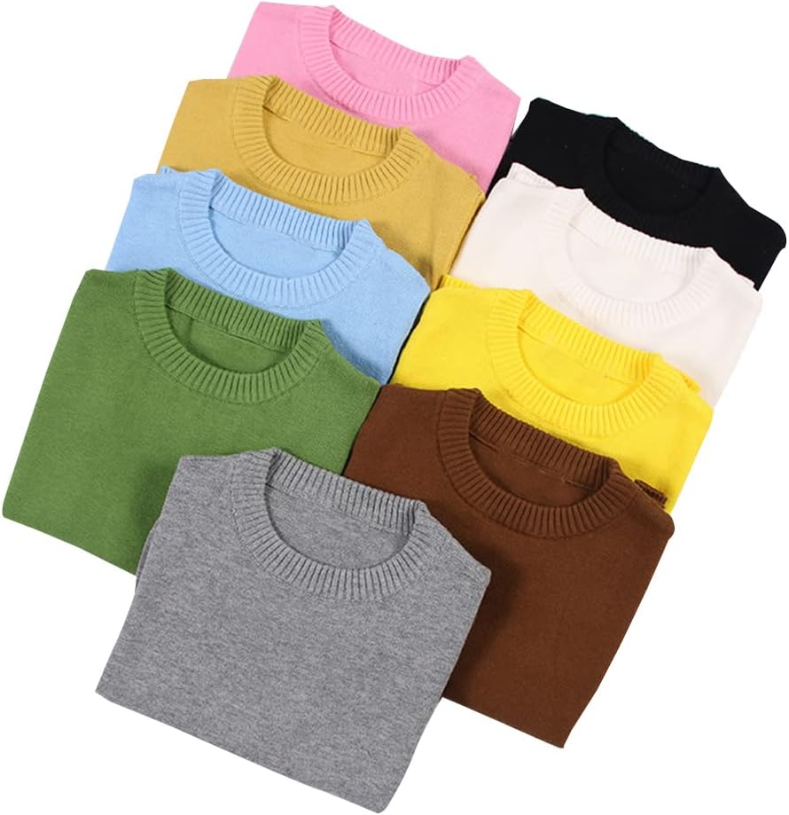Baby Toddler Boys Sweater Girls Knit Pullover Sweatshirt Kids Long Sleeve Crew Neck Solid Casual Tops - Image 4
