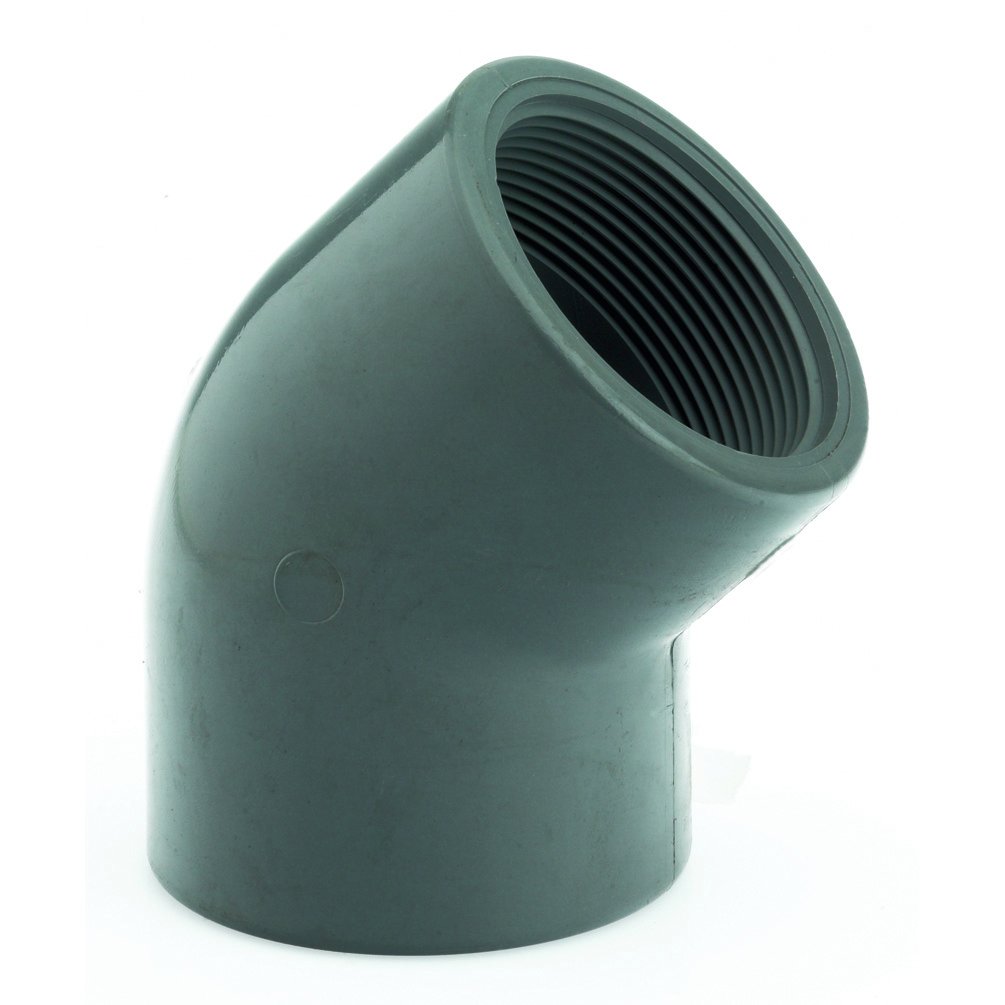 Waterline Pvc 45 Degree Elbow Plain/Threaded (Bsp) 50Mm X 1 1/2"