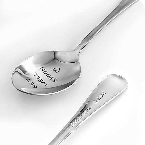 Miniatura 2 de 1 juego de cuchara grabada de acero inoxidable para regalo, cuchara de postre, cuchara de helado para amigos, pacientes, padres, cumpleaños,