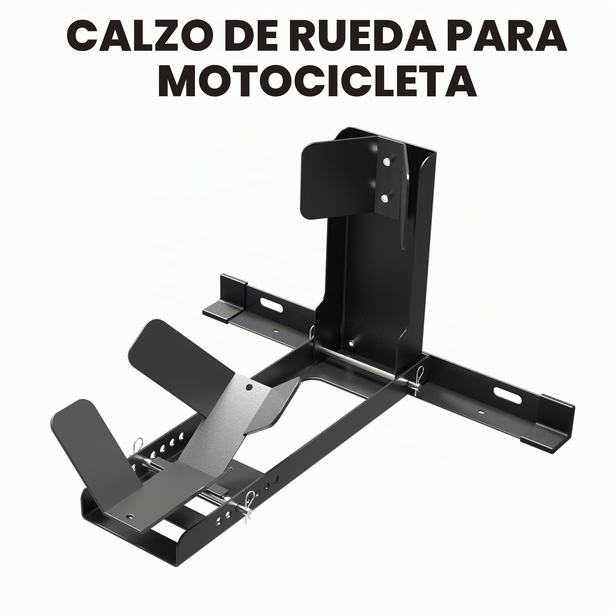 GRAND PITSTOP Calzo de rueda universal para Crusier, deportes y motos de cross, resistente capacidad de carga de 2000 libras, soporte de motocicleta para remolque, completamente ajustable, desmontable