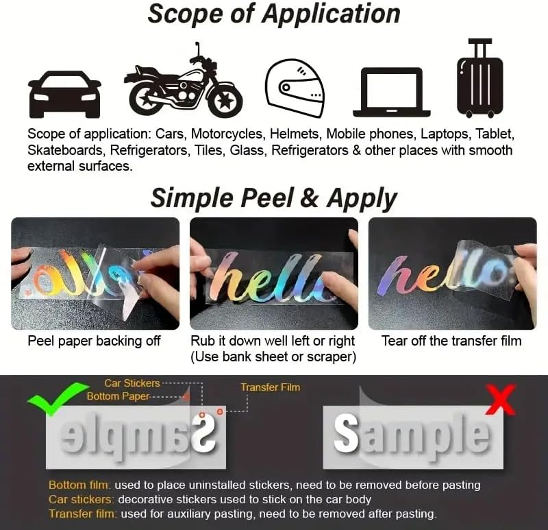 2PCS Sparkling Butterfly and Heart Shaped Flower Self-Adhesive PVC Rainbow Glittery Decal Sticker for Cars, Laptops, Trucks, Motorcycles Wall Window Luggage Scratch Cover Door Decor Sticker - Image 7