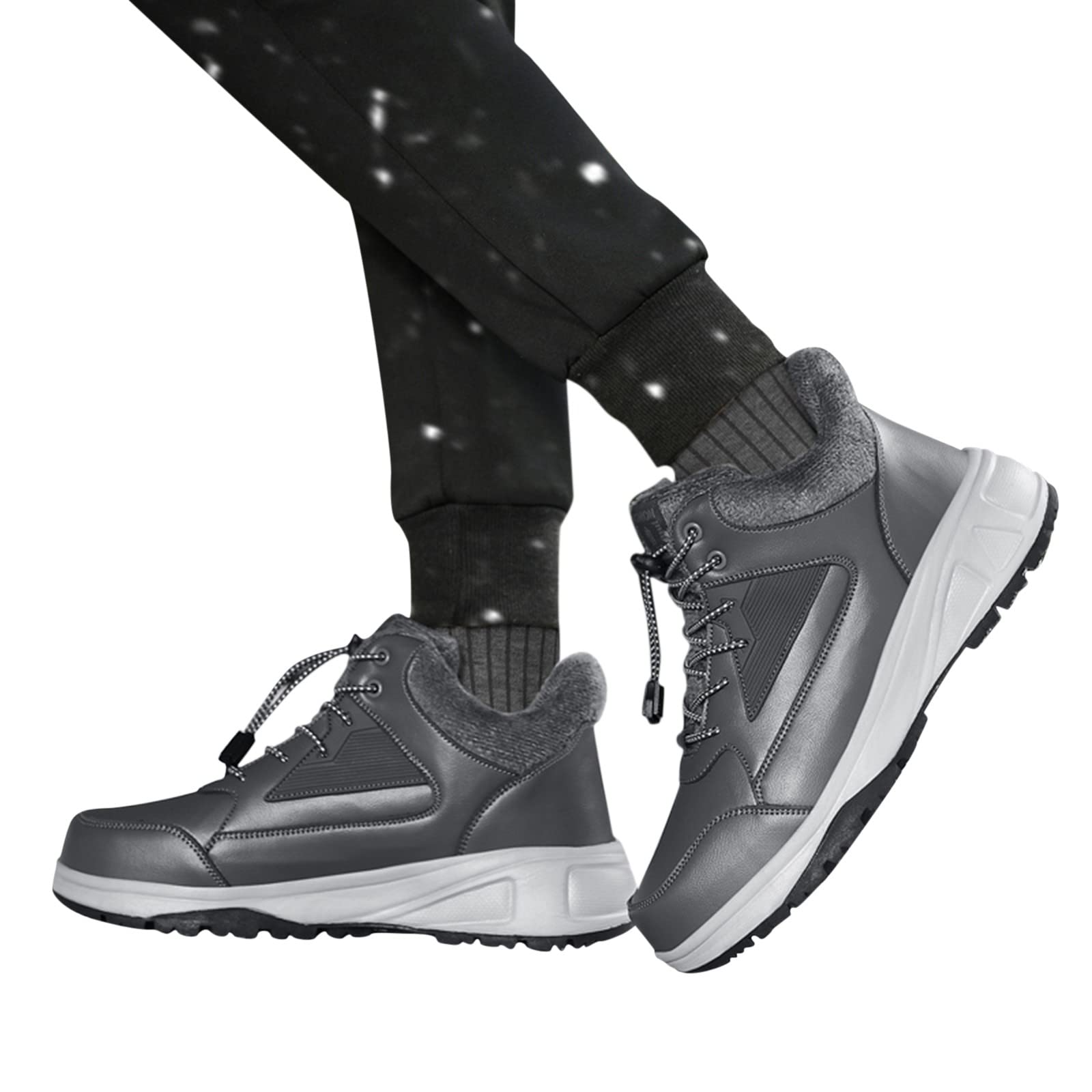 FGUUTYM Botines para mujer, color negro, algodón, botas de nieve, invierno, cálidas, botas de invierno, zapatos de invierno, zapatos deportivos, botas, antideslizantes, para tobillo, termostato,