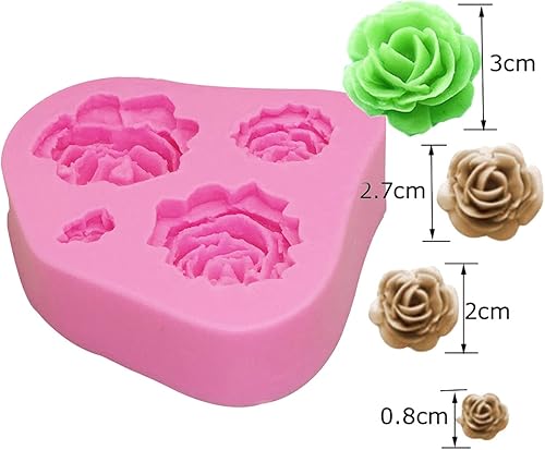 Vista 2 de Molde de jabón de silicona con forma de flor de rosa 3D en 3D, molde de pastel de chocolate, hecho a mano, decoración de fondant, herramientas
