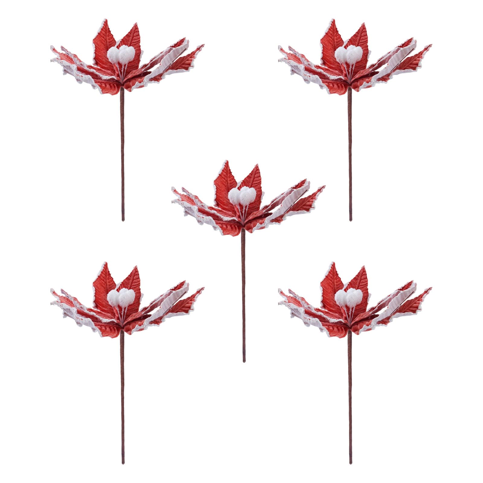 Tsophreniq 5 Christmas Blossomy Arrangements White Paper Packaging Silkflowers for Artisanal Holiday Deck Artificial Blossomy