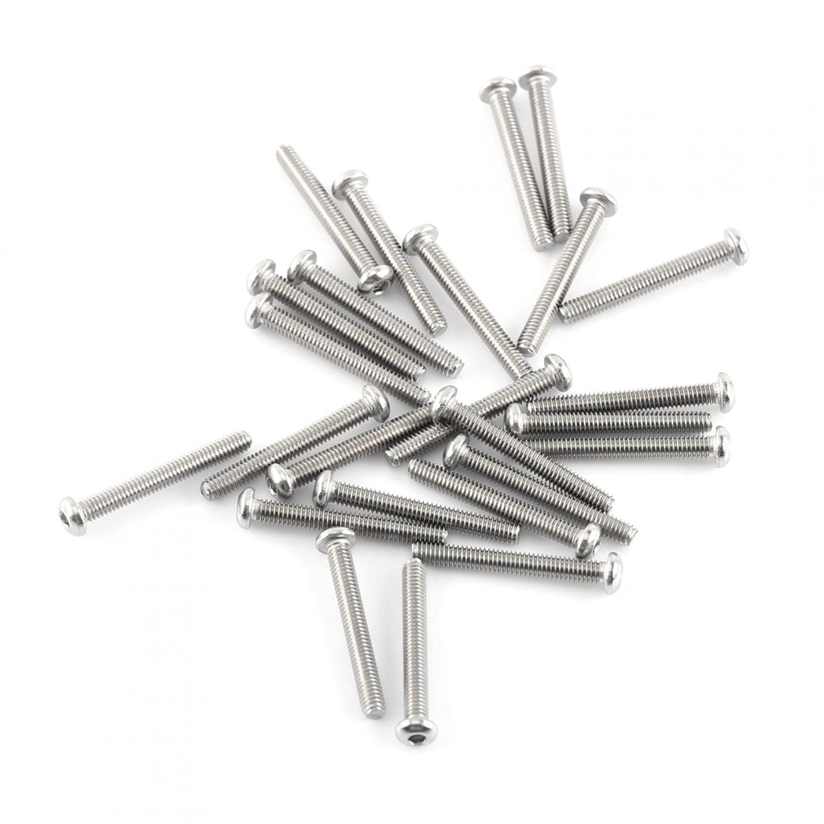 Akozon M2.5 - Set di 300 viti assortite per viti esagonali, testa in acciaio inossidabile A2 con dadi M2,5 x 4/5/6/8/10/12/16/20 mm (testa bombata)