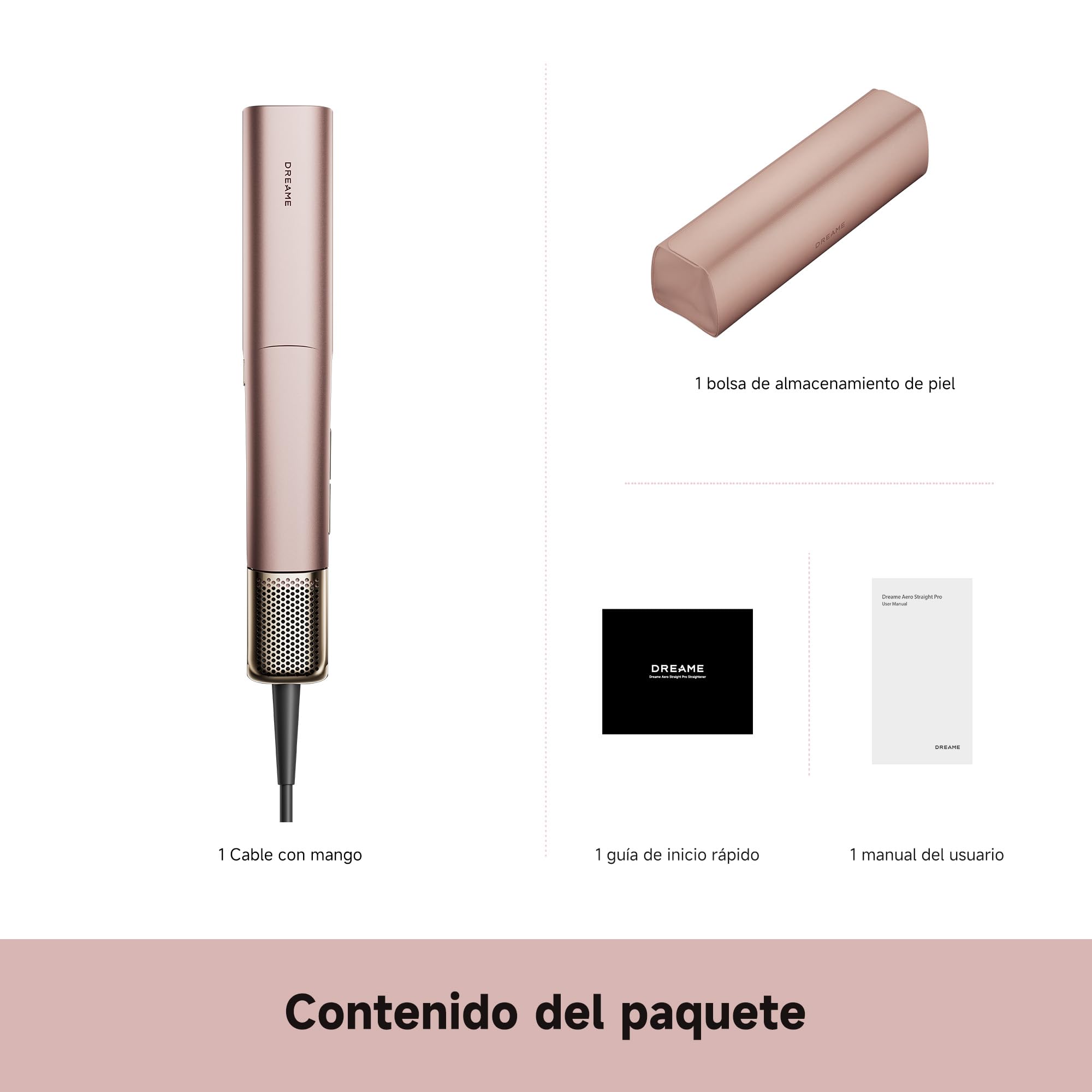 DREAME Aero Straight Pro Plancha Secador 2 en 1, Canal de Doble Flujo de Aire, Styling AI, Alisado Wet-to-Dry, Modo Cuidado Raíces 57°C, Triple Protección Cabello, Motor 110.000RPM, Pantalla Smart