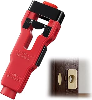 Door Latch Mortise Tool Installation Kit Precision Scoring Chiseling Fits for 1-3/4'' or 1-3/8'' Thick Wooden Door, Clean Accurate Cuts for Latch Installation Professional Use(Red)