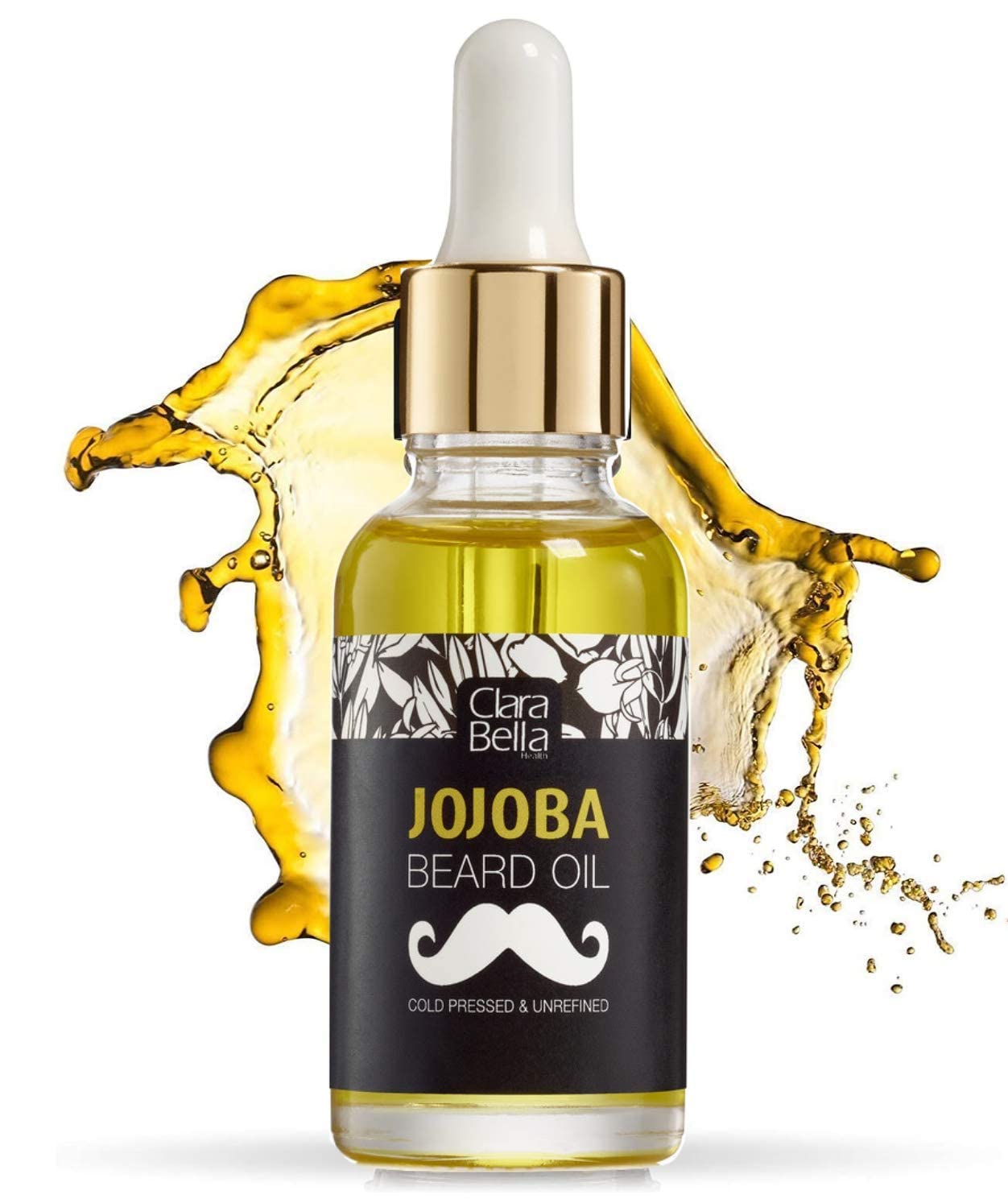 Jojoba Beard Oil: Unscented, Pure & Organic for Men – Stops Itch & Dandruff, Softens Coarse Hair & Mustache, 1 fl oz (30ml)