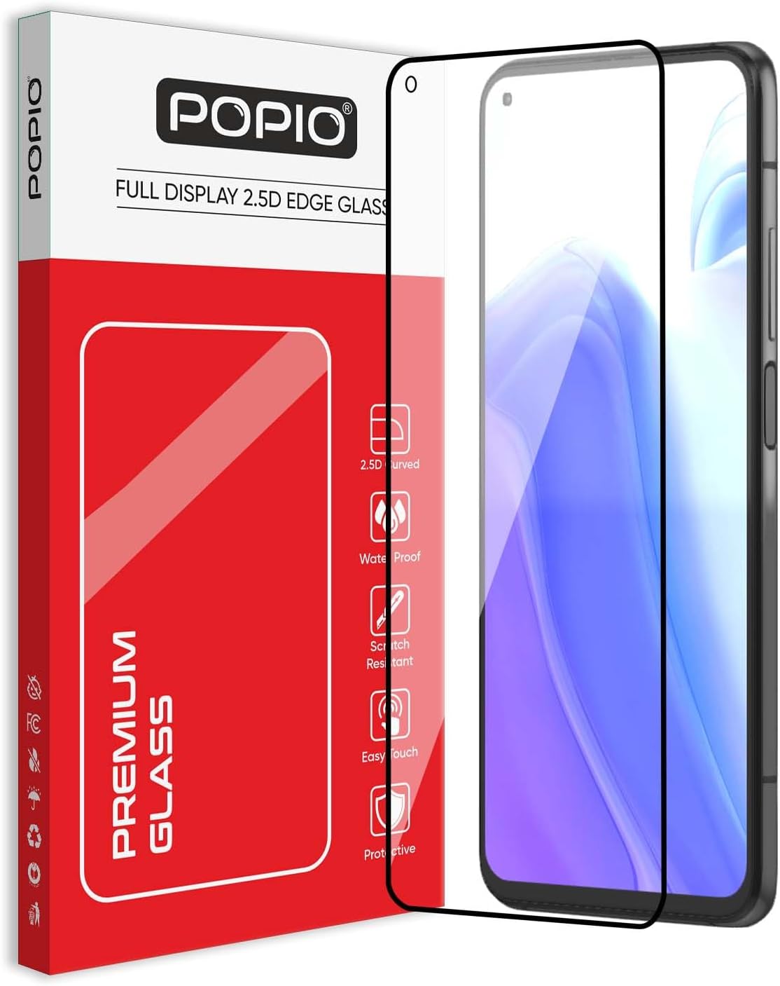 POPIO Tempered Glass For Mi 10T 5G / Mi 10T Pro 5G (Black) Cellphone With Edge To Edge Coverage