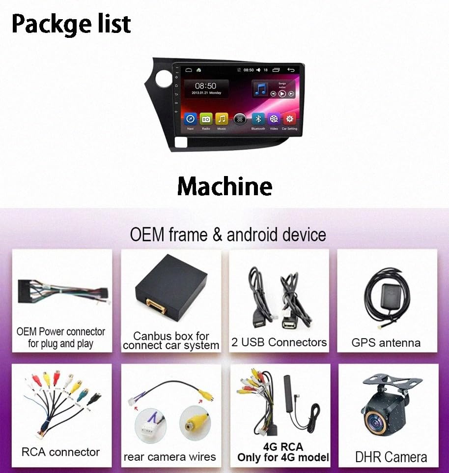 Estéreo de coche con pantalla táctil y GPS para Honda Insight 09-14 7