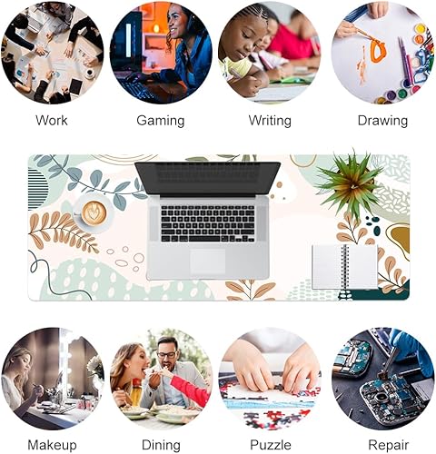 Vista 85 de Colorful Star Alfombrilla grande para mouse, botánica abstracta impermeable, alfombrilla de mouse para juegos de computadora, alfombrilla de mouse