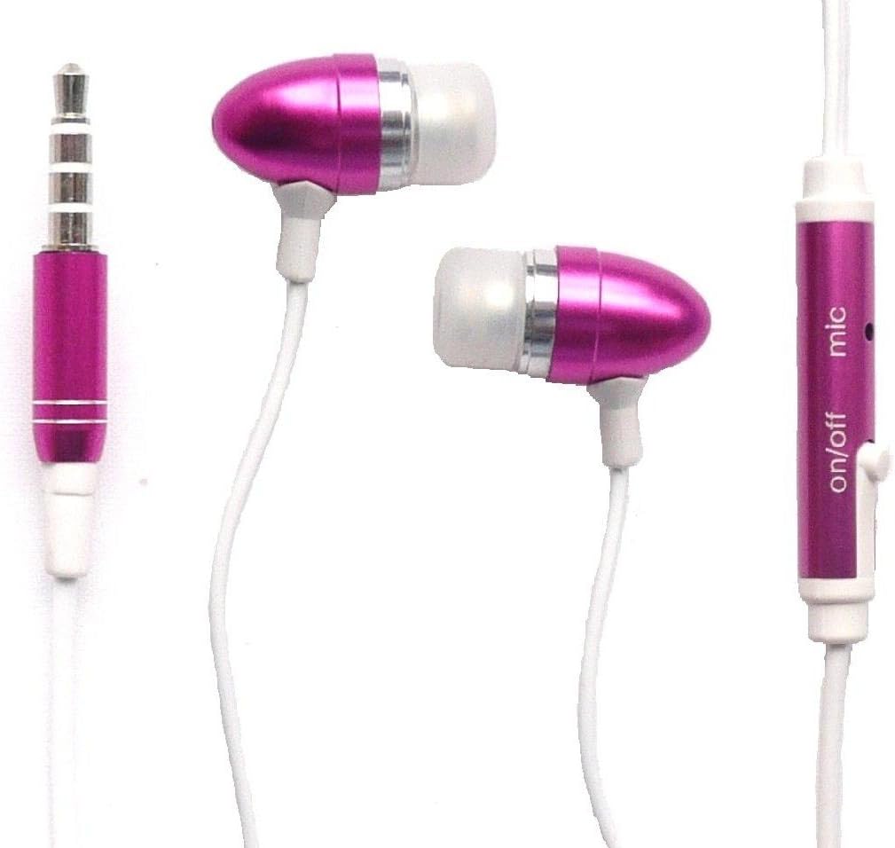 Emartbuy® ALLDAYMALL A88S 7 Inch/ALLDAYMALL 9 Inch Quad Core Tablet Pink In Ear Stereo Handfree Headset With Microphone