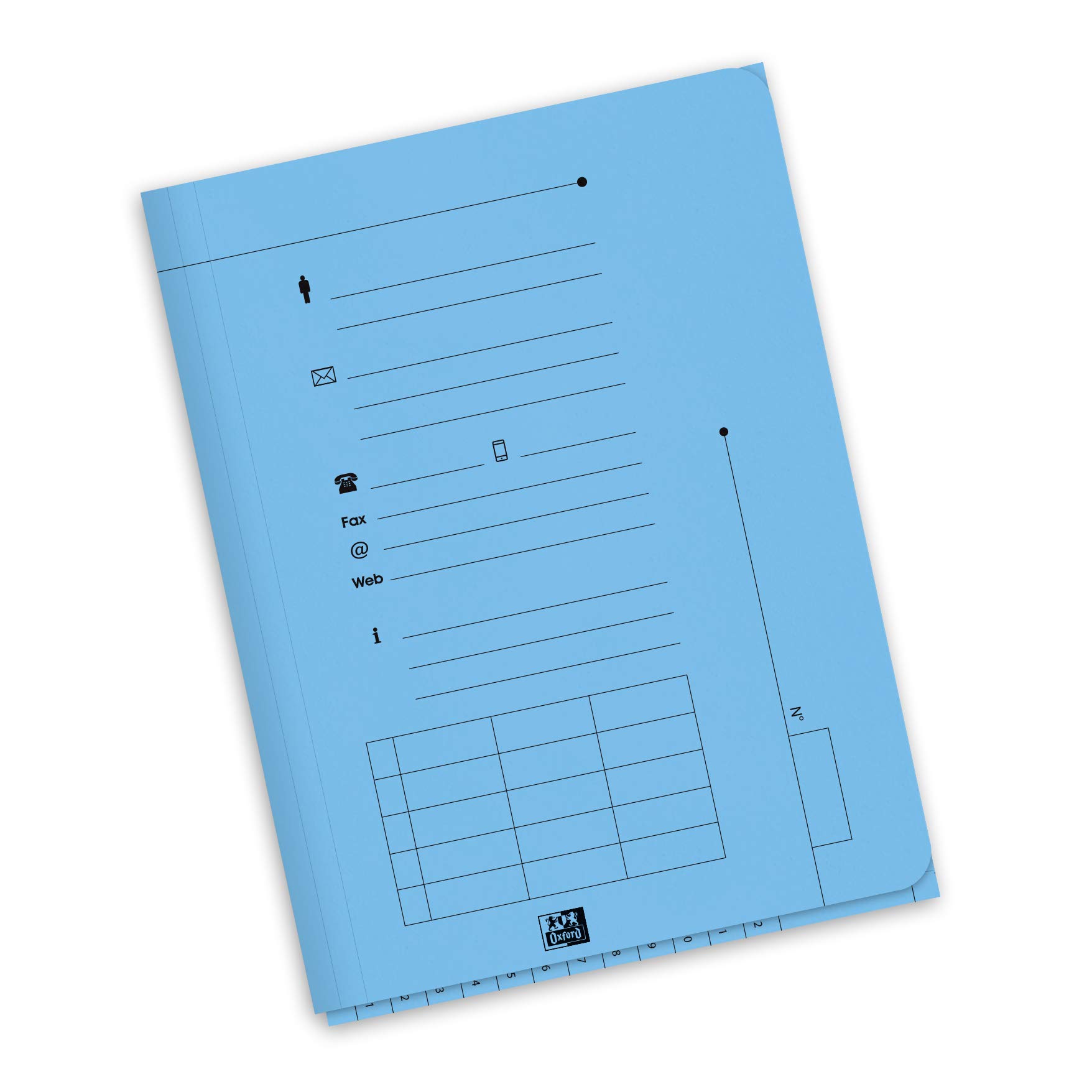 OXFORD Lot de 25 Sous-Dossiers A4 Capacité 200 Feuilles Carte Kraft Epaisseur 240g Bleu Pastel