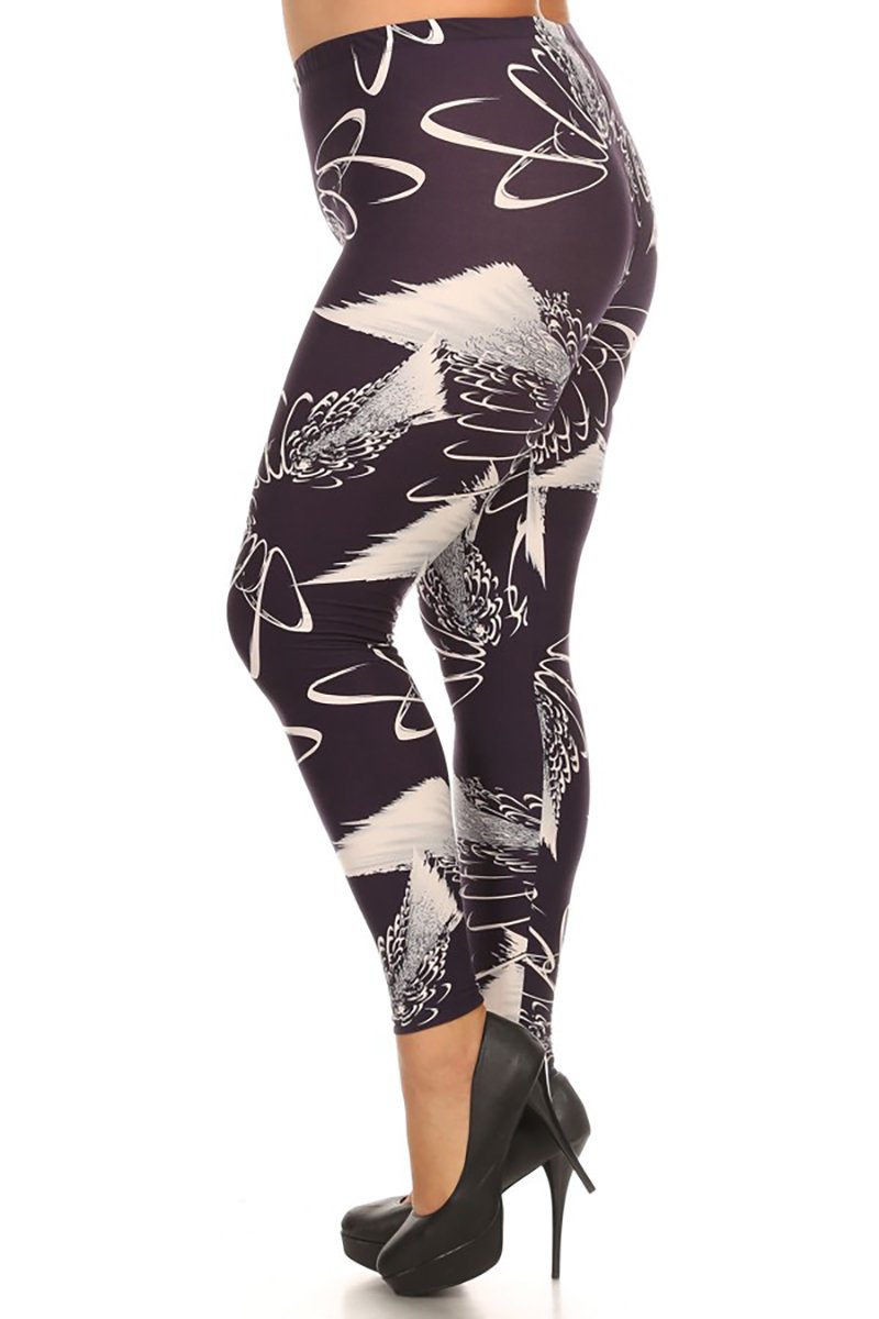 KVKWomen's Flexible Plus Size Printed Leggings HQ