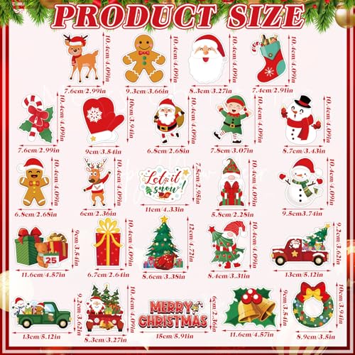 Juego de 24 imanes decorativos navideños miniatura 2