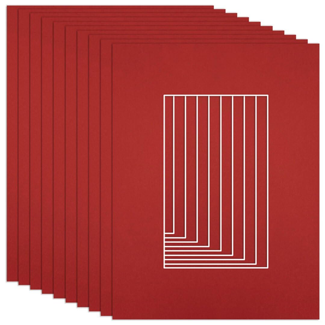 Procut Global 8x6" Crimson Picture Mounts to Fit 5x3" Aperture - Precision Cut Cardboard Photo Mount - Ideal for Frames, Prints, Artwork & Certificates - Sizes & Colours Available - 10 Pack โ image 1
