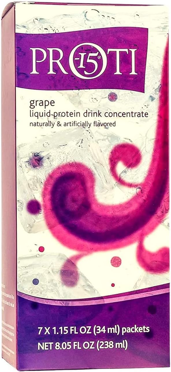 Proti Fit - High Protein Liquid Fruit Drink Concentrate Mix, Fat Free, Low Carb, Low Calorie, 15g Protein, 7 Servings Per Box (Grape)