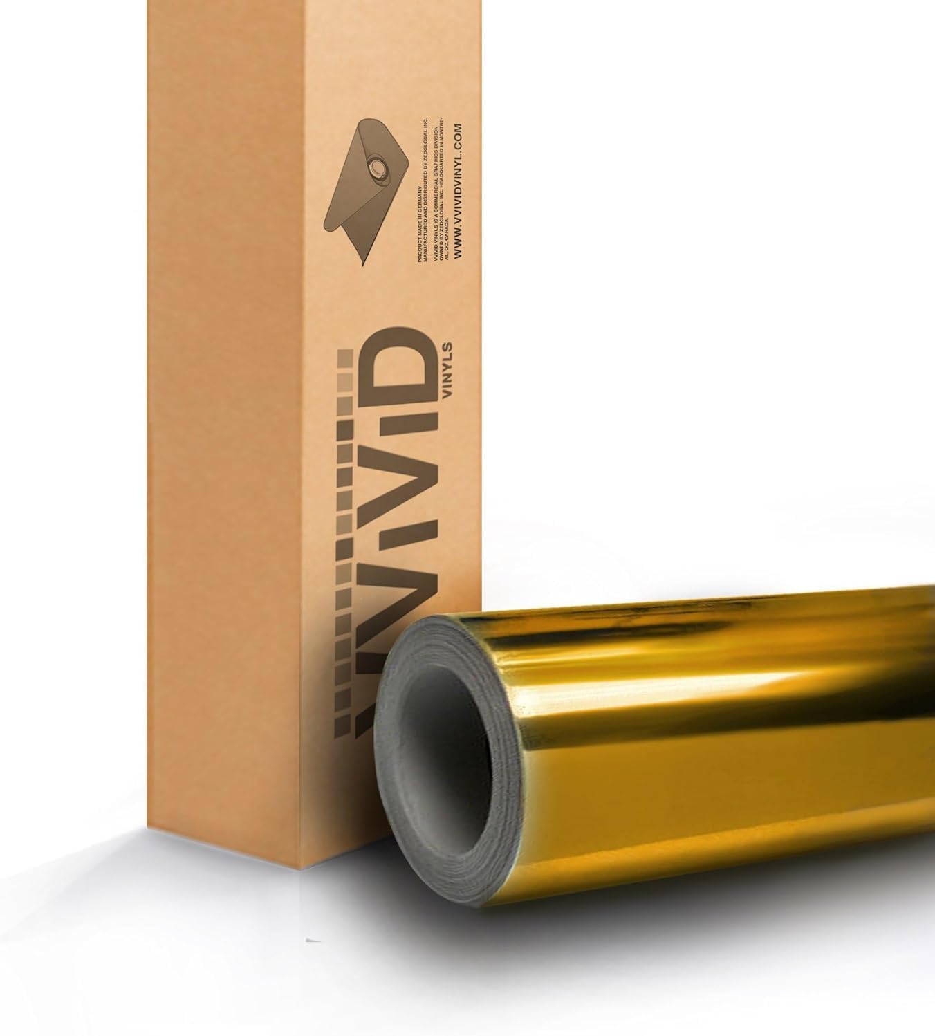 VViViD Gold Mirror Chrome Vinyl Car Wrap Self-Adhesive Film (50ft x 5ft)