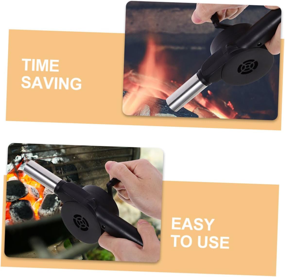 ORFOFE Manual Blower for Grill Ignition Hand Cranked Bbq Fan Portable Camping Stove Tool Barbecue Tools