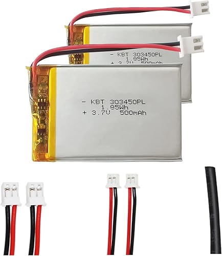 Miniatura 10 de Batería de polímero de litio KBT 3.7V 400mAh: 402050 Baterías de repuesto de iones de litio recargables Lipo con conector JST