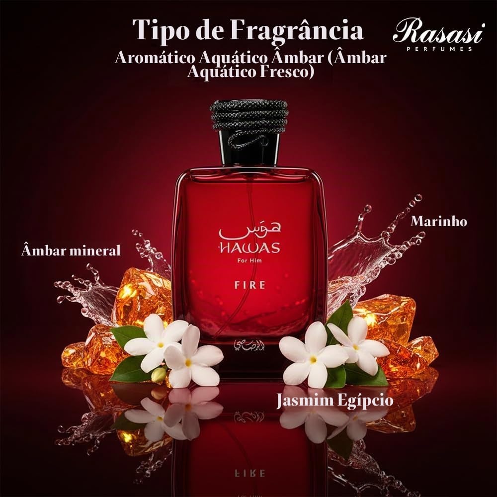 RASASI Hawas Fire Eau De Parfum Spray 100 ml - Perfume árabe