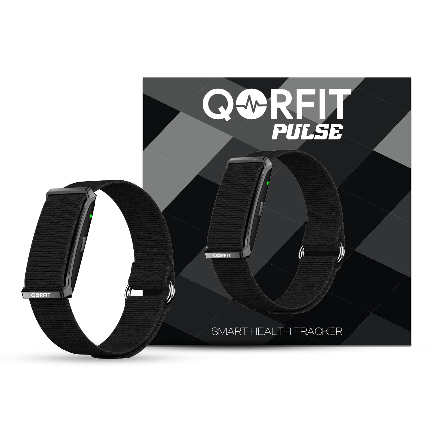 QORFIT Pulse Smart Band for Men & Women, 24/7 Health & Fitness Tracker with HRV, BP, SPO₂, Stress & Sleep Monitor, 127+ Sports Modes, 30 Days Battery, IP68 Waterproof, No Subscription Needed