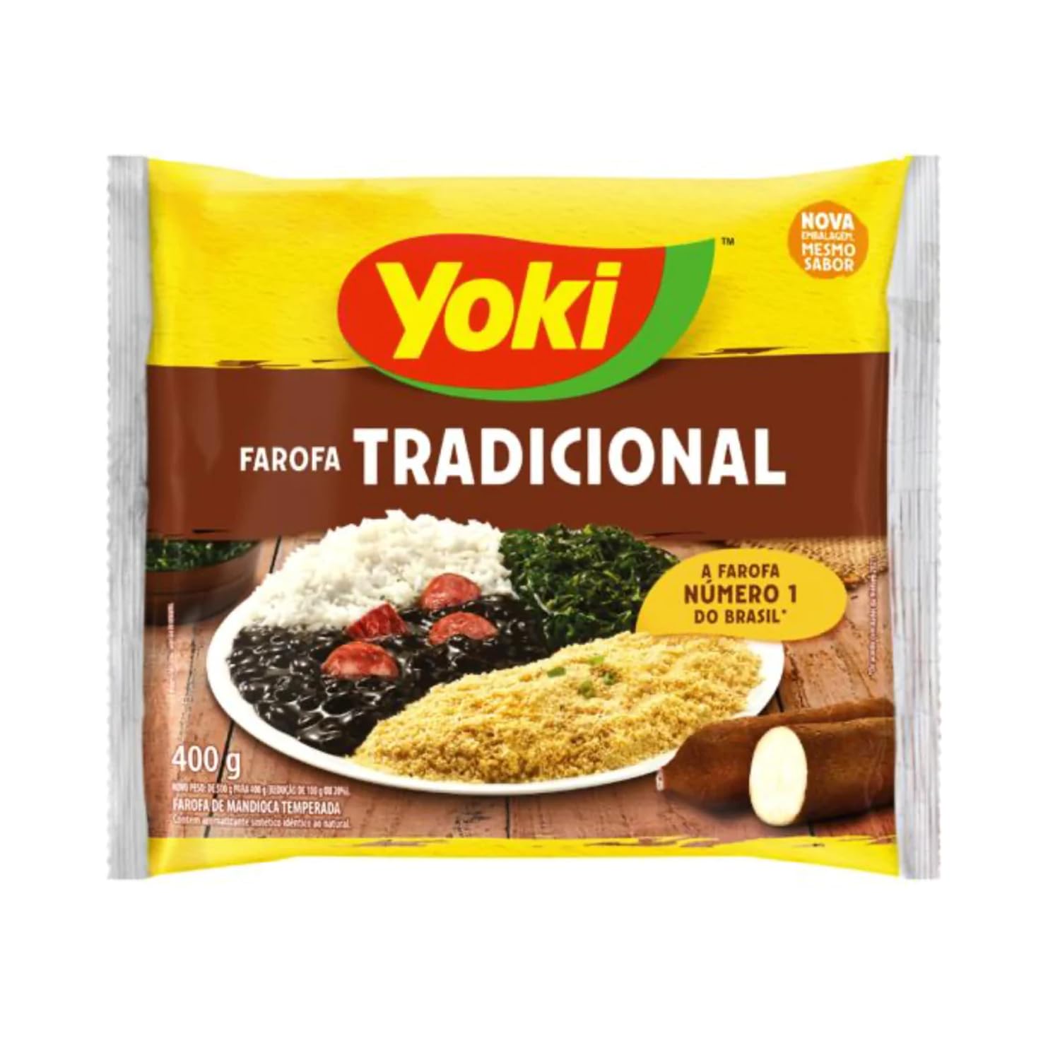 – Yoki Farofa Tradicional 400g | Traditional Cassava Crumbs 400g | Brazilian Special Flavour and Crunchiness | Ready-to-Use Cassava Flour (Seasoned Cassava Crumbs, 1 Pack)
