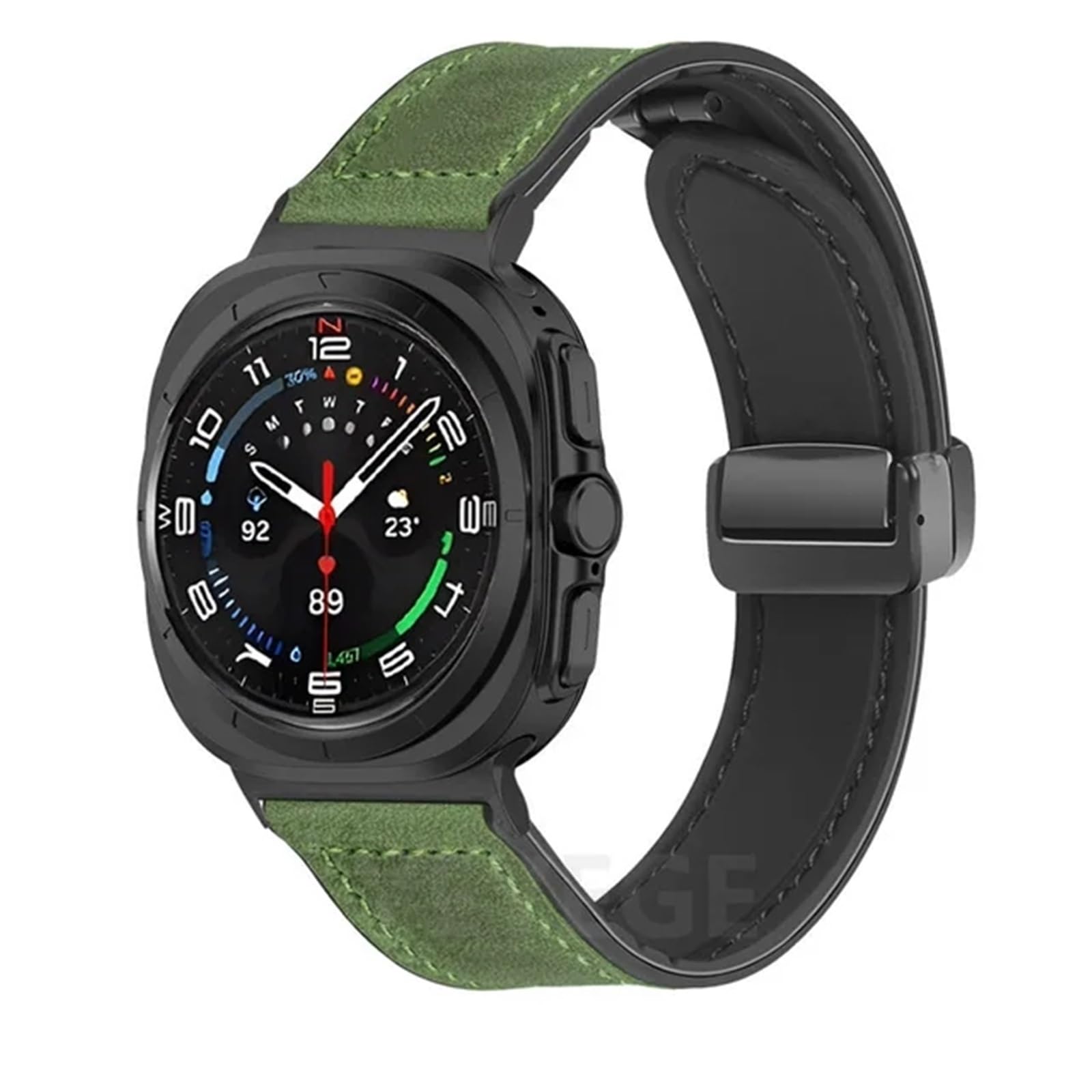 JDIME Bracciale in pelle di silicone per Samsung Galaxy Watch Ultra 47mm Cinturino sportivo con cinturino magnetico per orologio ULTRA7 47mm NO Gaps Cinturini