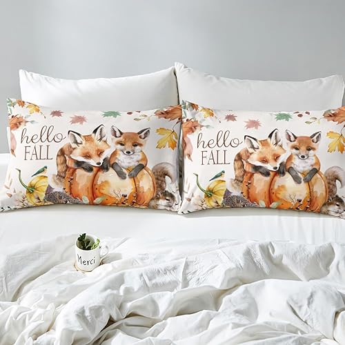 Miniatura 85 de Erosebridal Pumpkin Bedding Set King Size Thanksgiving Day Gifts Duvet Cover Autumn Harvest Comforter Cover Farm Maple Leaf Pumpkin Sunflower