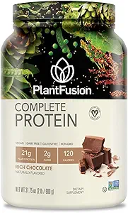 PlantFusion Complete Vegan Protein Powder - Plant Based Protein Powder With BCAAs, Digestive Enzymes and Pea Protein - Keto, Gluten Free, Soy Free, Non-Dairy, No Sugar, Non-GMO - Chocolate 2 lb