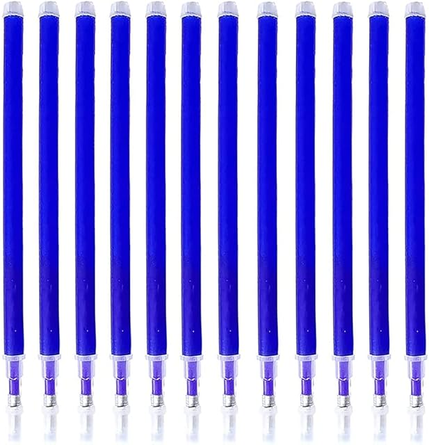 SENRISE 12Pcs Refills for Erasable Pens, 0.7mm Erasable Pen Refills with Blue Ink (Blue)