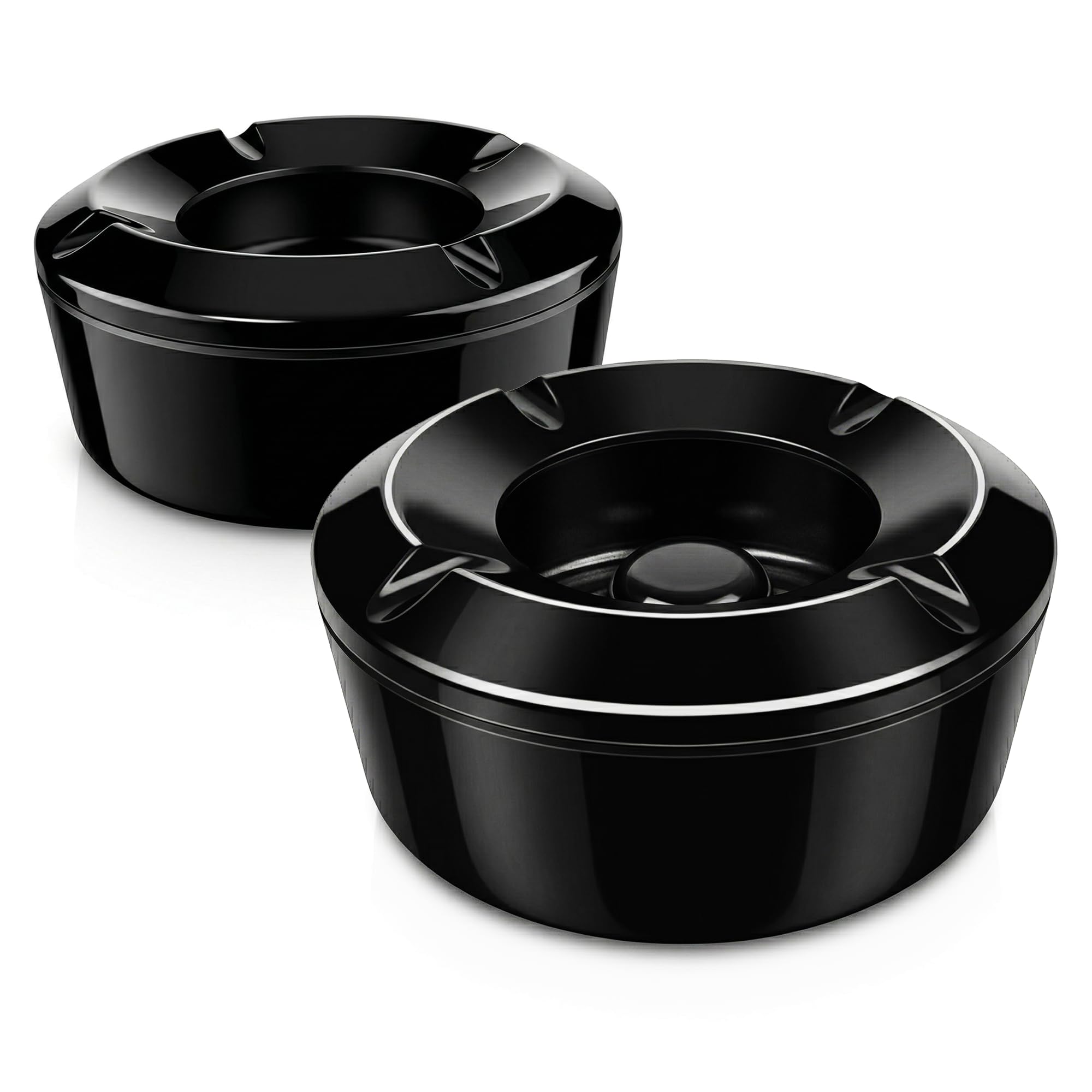 Chabrias Ltd Black Melamine Windproof Ashtray 10Cm Pack Of 2DurableEasy Clean Outdoor Ashtrays from B&Q