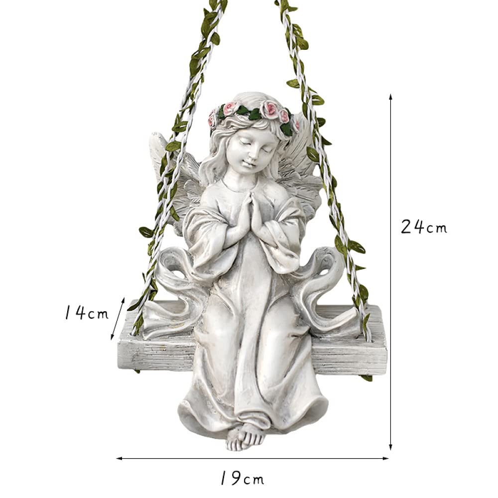 Engel Gartenstatue, 25,4 Cm Hoch – 2 Stück, Aus Kunstharz, Wetterfest, Für Garten & Heimdekoration