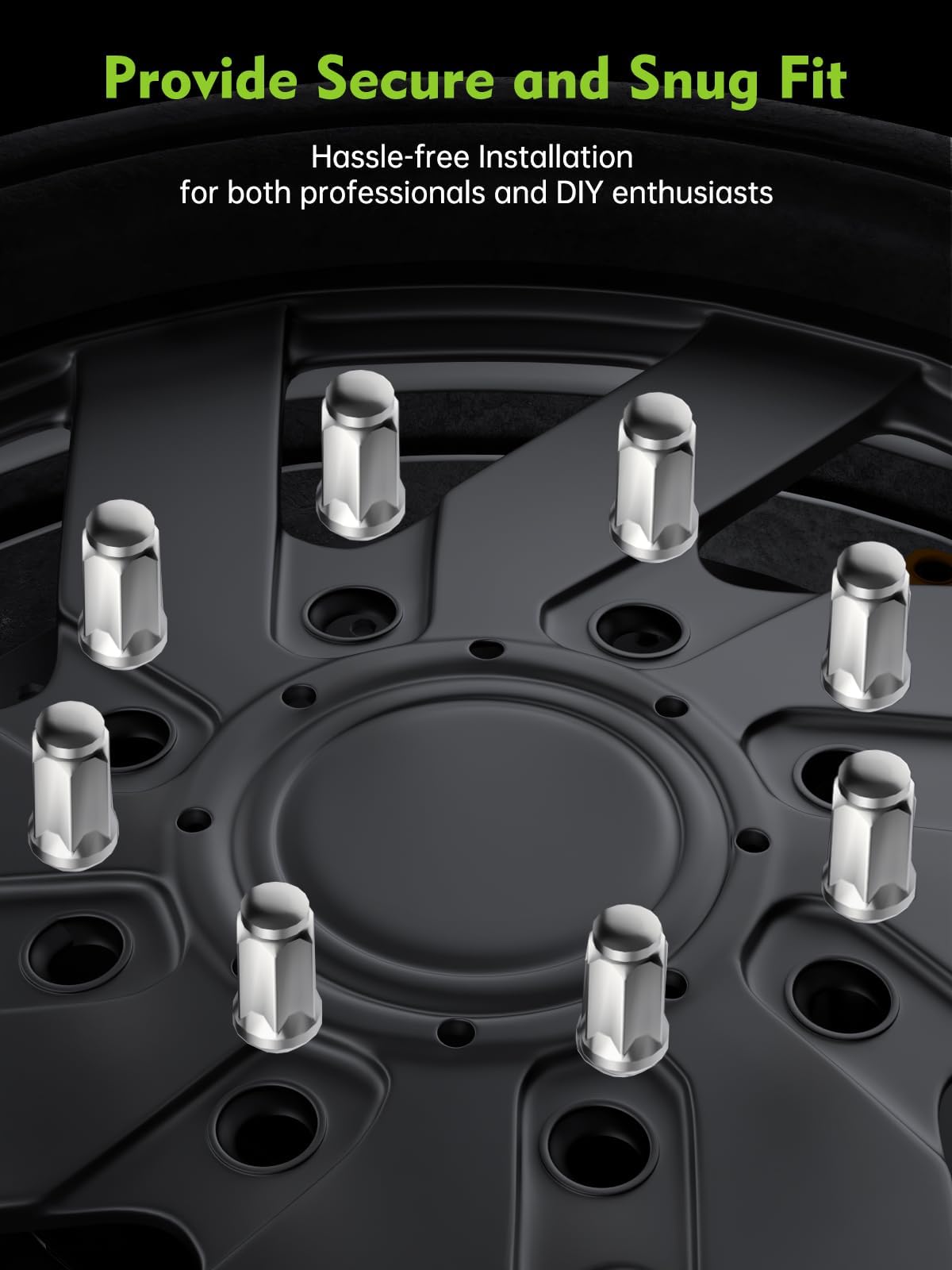 M14x1.5 Lug Nuts - Replacement for Chevrolet Silverado, GMC Sierra 2500 3500 HD, Ford F250 F350, Ram 2500 3500 Aftermarket Wheel 32 PCs Chrome Closed End Bulge Acorn Skinny Long Lug Nuts