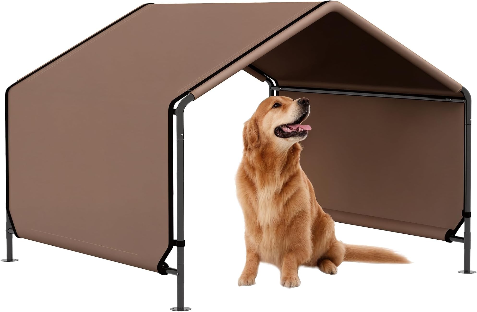 Dog Shade Shelter, Portable Pet Tent, Water Resistant Dog House for Shade Protection, Outdoor, Garden, Patio, Backyard, Brown