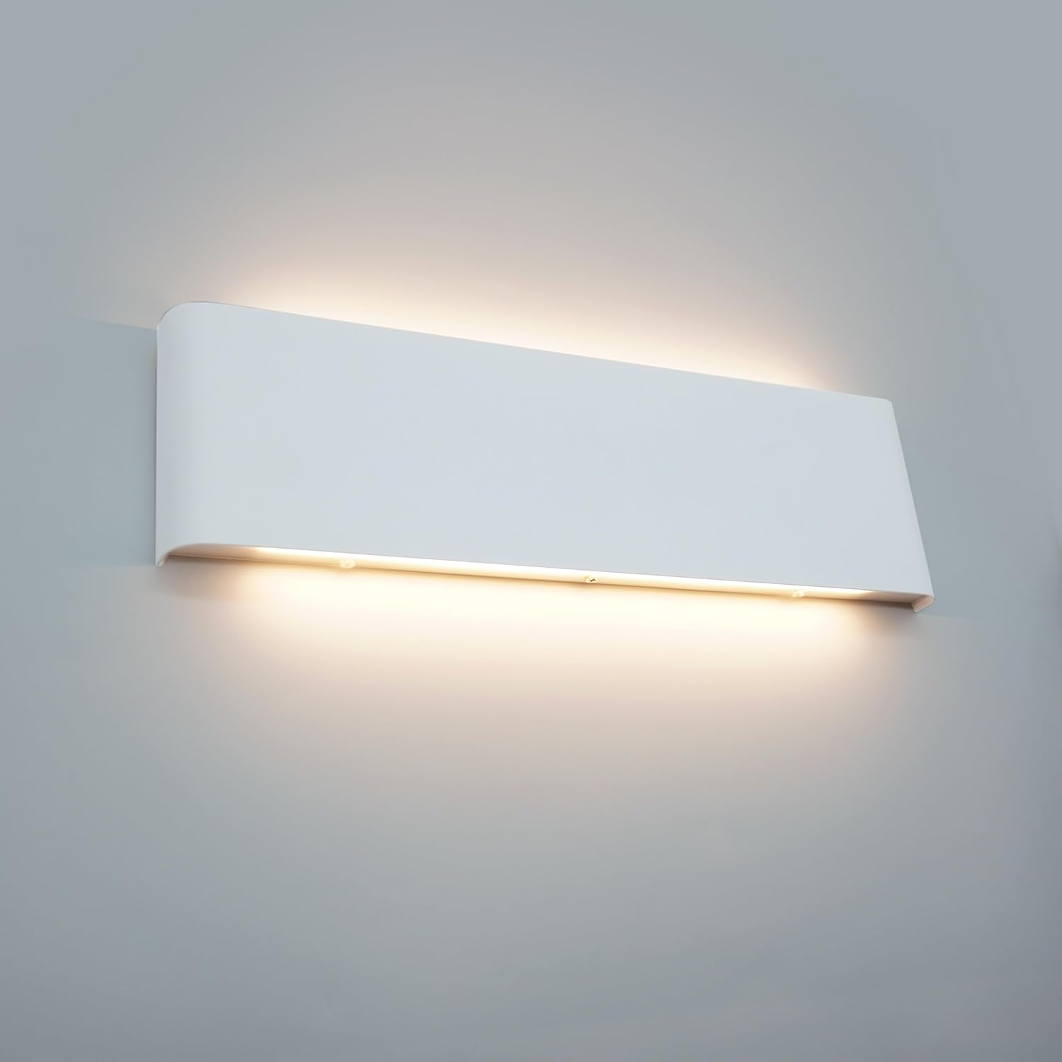 KICAAO 15.7in White Modern Wall Sconce 2-Pack,20W Indoor Vanity Light Up and Down LED Vanity Light for Bathroom Wall Lighting Fixtures Not Dimmable Not Plug (White Light 5000K)