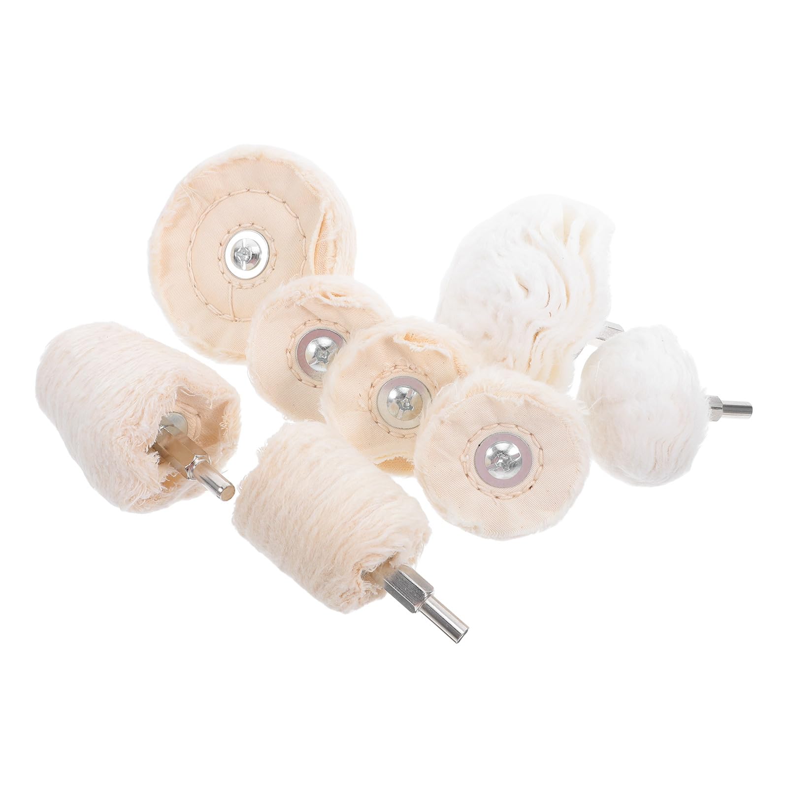 Baluue Set 8 Ruote Lucidanti in Cotone Gambo Esagonale 6Mm, Utensili per Lucidare Auto e Superfici Metalliche, Accessori per Lucidatura Professionale Auto e Metallo