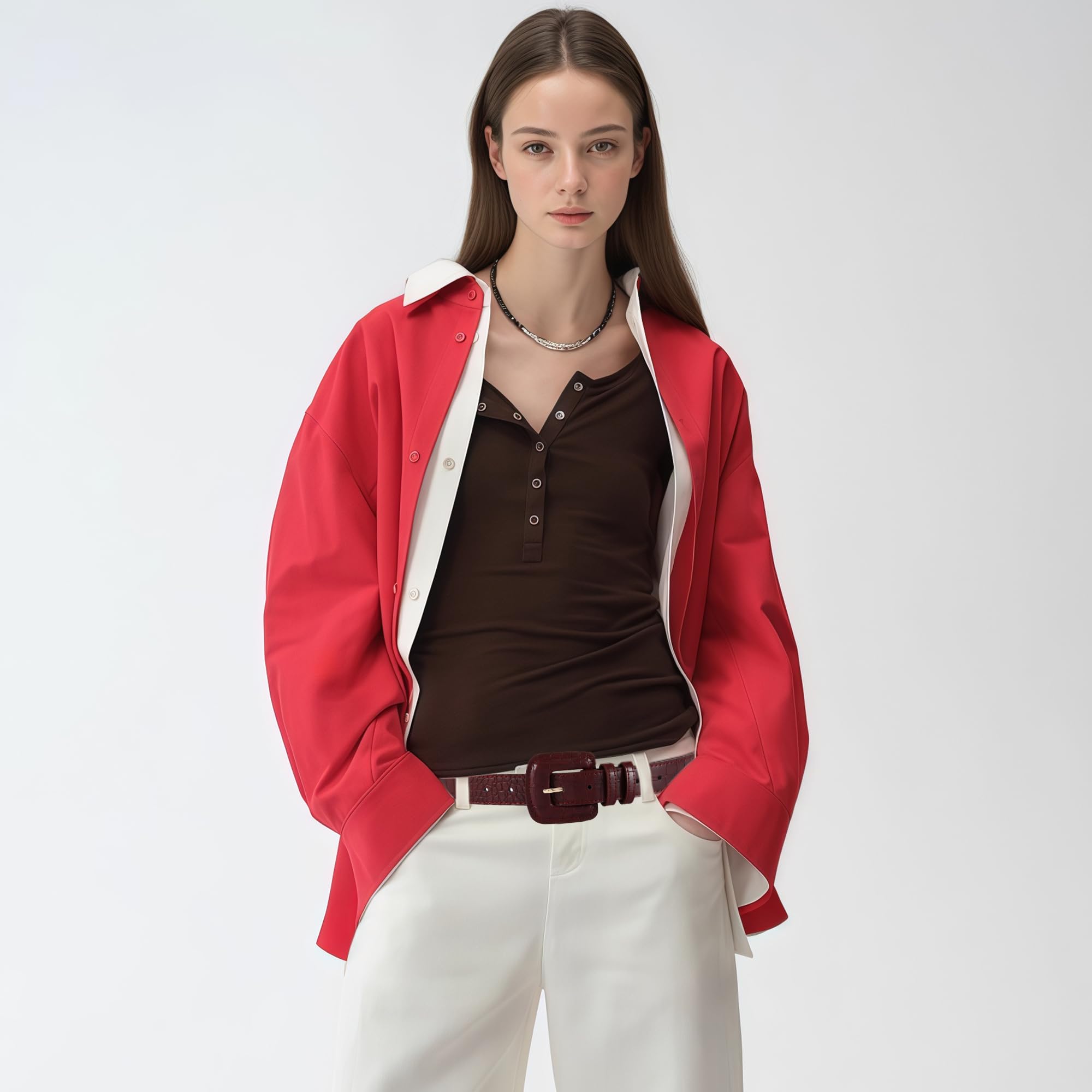 Women Belt for Jeans Dress Fashion Buckle Faux Leather Waist Belt for Ladies Coats