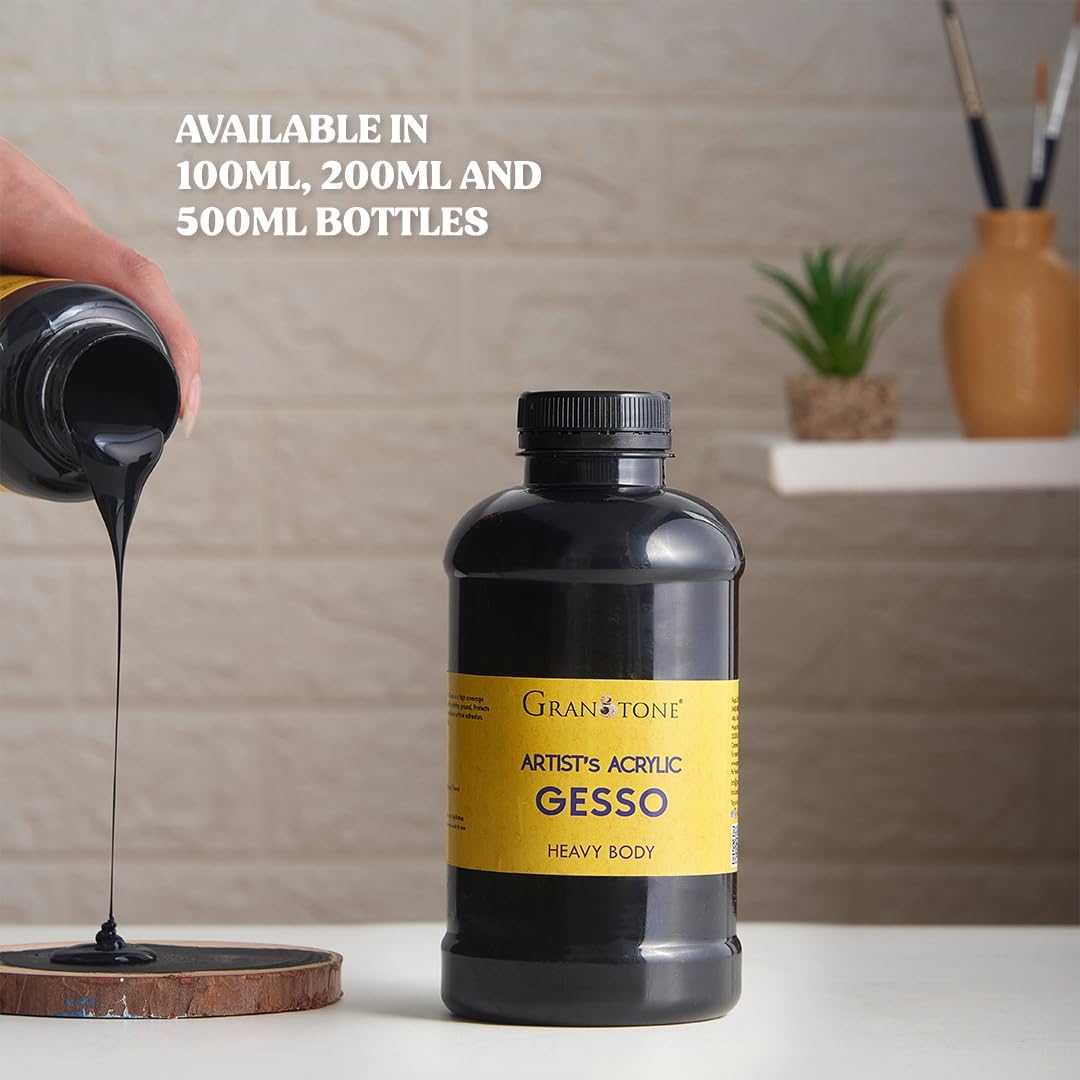 Granotone Acrylic Gesso Black 100 ml Water Based Primer Non Toxic 1