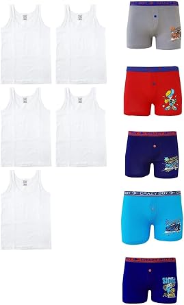 Tutku Erkek  ocuk 5li Atlet-Boxer Tak m, Beyaz