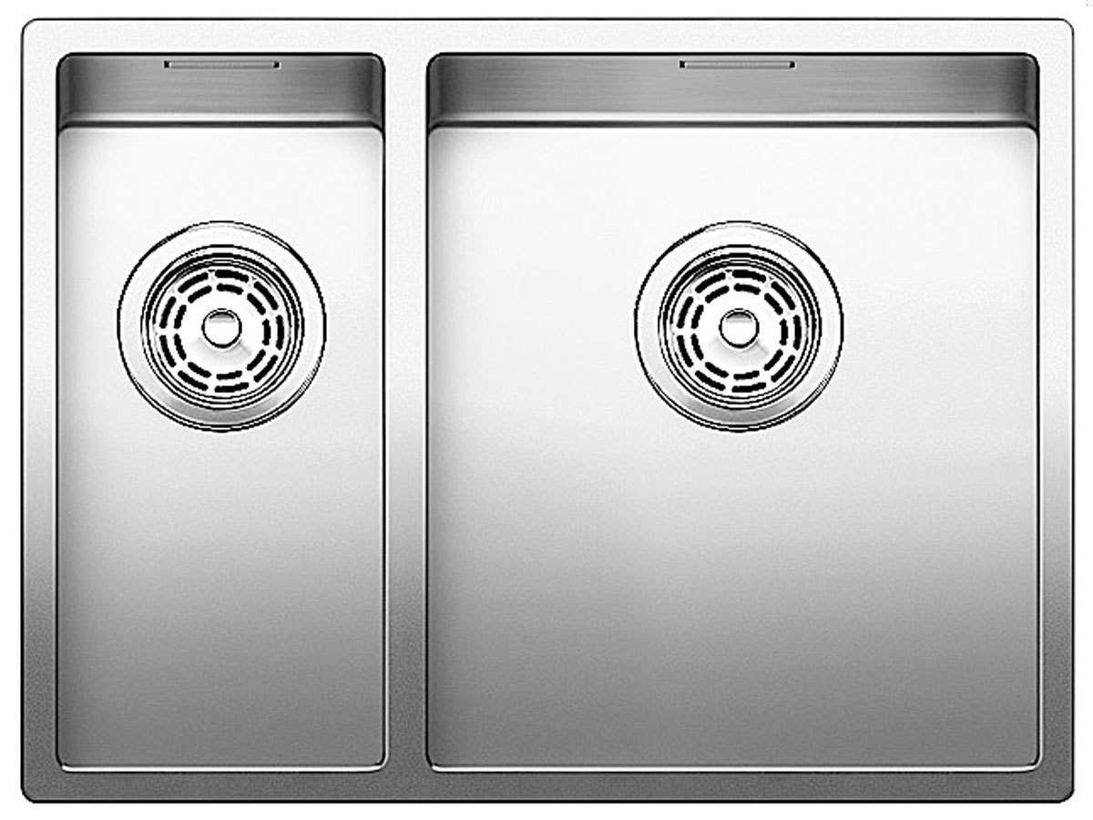 Évier acier inoxydable BLANC CLARON 340/180-U haut de gamme cuve double