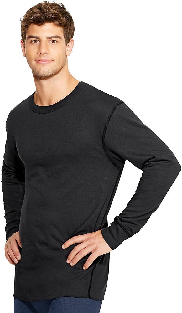 Duofold Men's Mid Weight Wicking Crew Neck Top, Navy, XXL