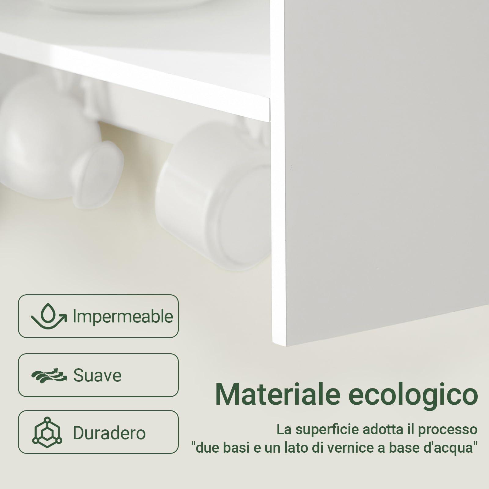 SoBuy Porta Piatti d'angolo, 11 piatti & 7 ganci, bianco, 64x71x24cm | Pensile Cucina con ripiano, asciuga stoviglie & salva spazio, portata 10 kg, MDF/legno, cucina & sala da pranzo, KCR09-W